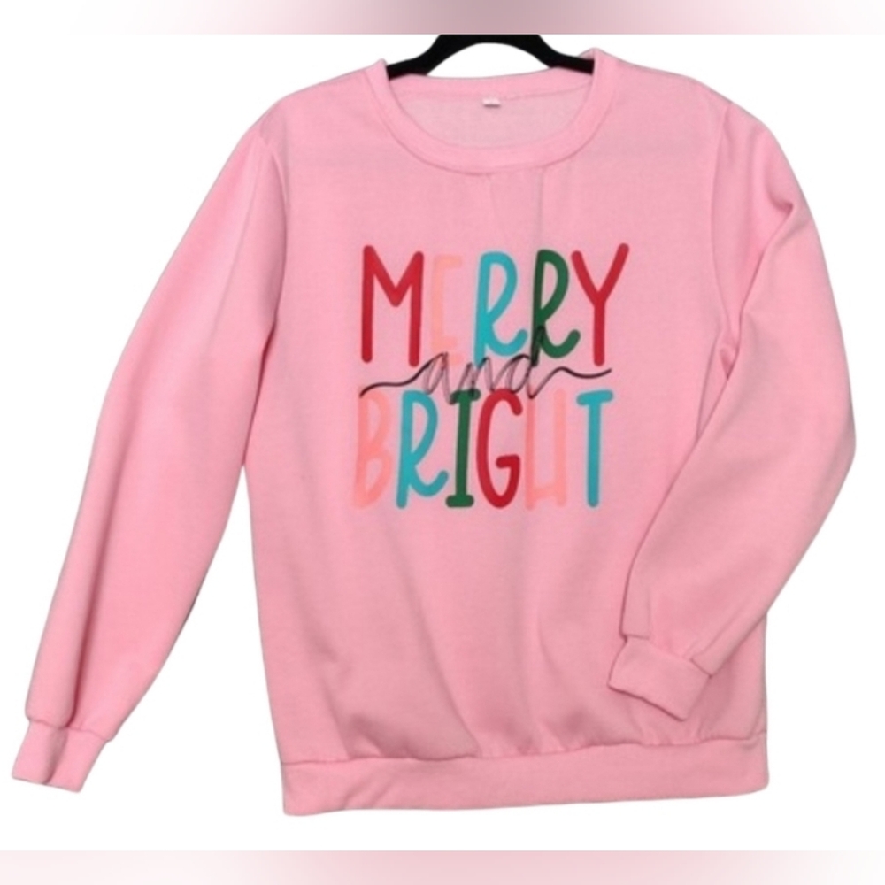 *NWOT* Pink Merry and Bright Sweatshirt XL